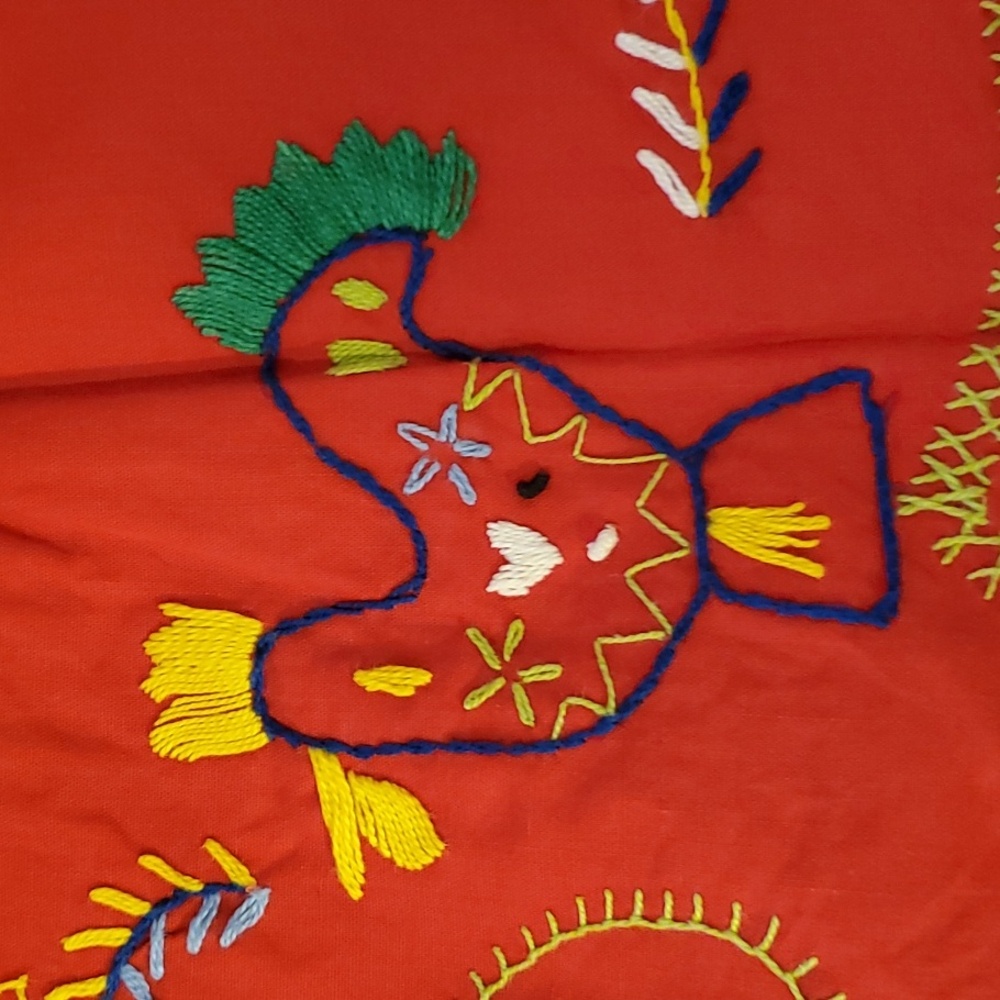 Vintage Hand Embroidered Portugal Half Apron - Picture 8 of 10